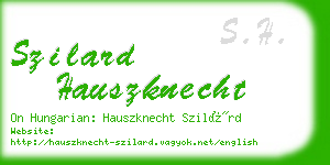 szilard hauszknecht business card